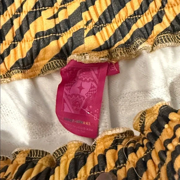 Queen of sparkles tiger stripe rainbow neon nwt shorts Xs - Picture 3 of 4